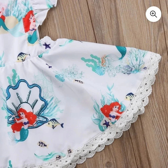 Charming Little Girl’s Mermaid-Themed Ruffle Sundress - Theme Park - 12 to 24M - Picture 8 of 10